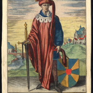 Antieke prent-ROBERT II-JERUZALEM-GRAAF VAN VLAANDEREN-DE KRUISVADER-Richer-1615