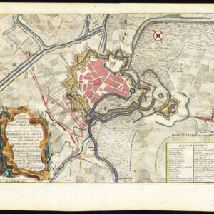 Antieke Prent-PLAN-Belegering van Menen-MENEN-BELGIË-Tindal-1727