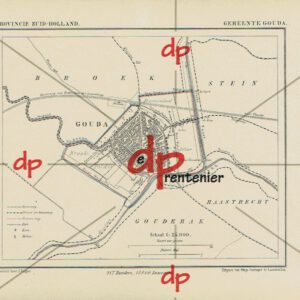 Kuyper kaart Gemeente Gouda (Zuid-Holland) (1866)