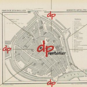 Kuyper kaart Gemeente Gouda (No. 2 Stad) (Zuid-Holland) (1866)