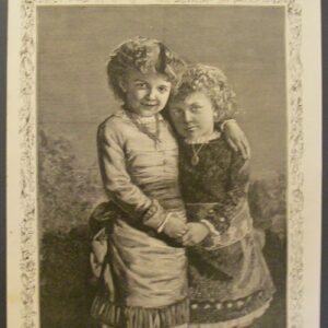 Fotogravure 1885 Meisjes mode
