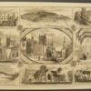 Houtgravure 1865 overzichten Engeland en Ierlandkastelen Ruïnes Dorchester kerken